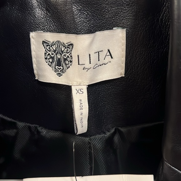 Revolve Lita by Ciara Lamb Leather Black Blaxer XS.  New with tags $498 retail - Picture 7 of 16